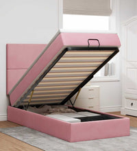 Ottoman-Bett mit Matratzen Rosa 80x200 cm Samt