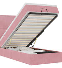 Ottoman-Bett mit Matratzen Rosa 90x190 cm Samt