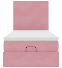 Ottoman-Bett mit Matratzen Rosa 90x190 cm Samt