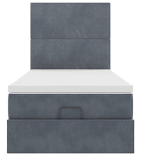 Ottoman-Bett mit Matratzen Dunkelgrau 90x200 cm Samt