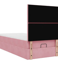 Ottoman-Bett mit Matratzen Rosa 90x200 cm Samt