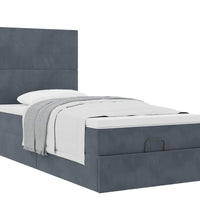 Ottoman-Bett mit Matratzen Dunkelgrau 100x200 cm Samt