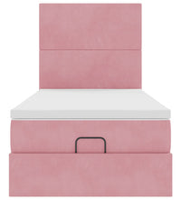 Ottoman-Bett mit Matratzen Rosa 100x200 cm Samt
