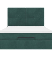 Ottoman-Bett mit Matratzen Dunkelgrün 140x200 cm Samt