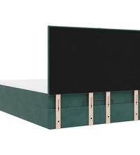 Ottoman-Bett mit Matratzen Dunkelgrün 140x200 cm Samt