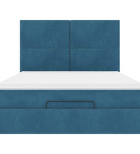 Ottoman-Bett mit Matratzen Dunkelblau 140x200 cm Samt