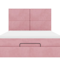 Ottoman-Bett mit Matratzen Rosa 140x200 cm Samt