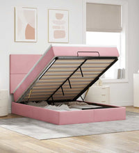 Ottoman-Bett mit Matratzen Rosa 140x200 cm Samt