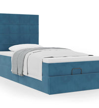 Ottoman-Bett mit Matratzen Dunkelblau 80x200 cm Samt