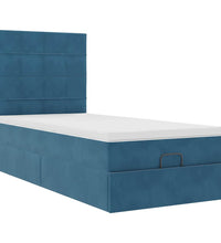 Ottoman-Bett mit Matratzen Dunkelblau 80x200 cm Samt