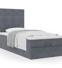 Ottoman-Bett mit Matratzen Dunkelgrau 90x190 cm Samt