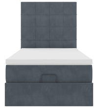 Ottoman-Bett mit Matratzen Dunkelgrau 90x190 cm Samt
