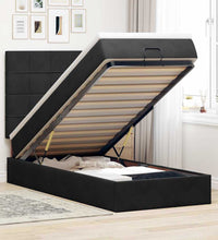 Ottoman-Bett mit Matratzen Schwarz 90x190 cm Samt