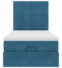 Ottoman-Bett mit Matratzen Dunkelblau 90x190 cm Samt
