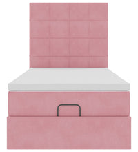 Ottoman-Bett mit Matratzen Rosa 90x190 cm Samt