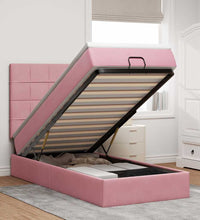 Ottoman-Bett mit Matratzen Rosa 90x190 cm Samt