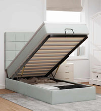 Ottoman-Bett mit Matratzen Hellgrau 90x200 cm Samt