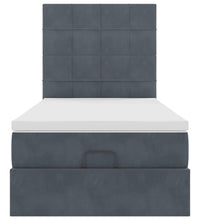 Ottoman-Bett mit Matratzen Dunkelgrau 90x200 cm Samt