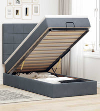 Ottoman-Bett mit Matratzen Dunkelgrau 90x200 cm Samt