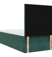 Ottoman-Bett mit Matratzen Dunkelgrün 90x200 cm Samt