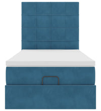 Ottoman-Bett mit Matratzen Dunkelblau 90x200 cm Samt