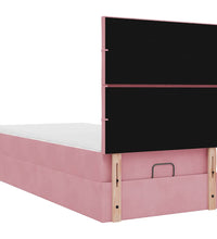 Ottoman-Bett mit Matratzen Rosa 90x200 cm Samt