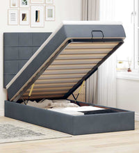 Ottoman-Bett mit Matratzen Dunkelgrau 100x200 cm Samt