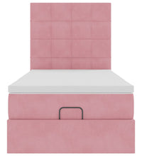Ottoman-Bett mit Matratzen Rosa 100x200 cm Samt