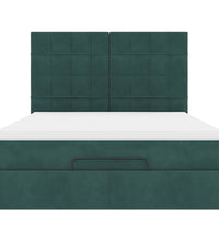 Ottoman-Bett mit Matratzen Dunkelgrün 140x200 cm Samt