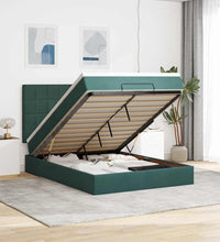 Ottoman-Bett mit Matratzen Dunkelgrün 140x200 cm Samt