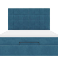Ottoman-Bett mit Matratzen Dunkelblau 140x200 cm Samt