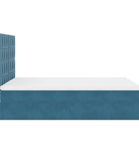 Ottoman-Bett mit Matratzen Dunkelblau 140x200 cm Samt