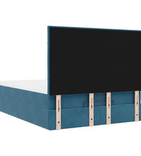 Ottoman-Bett mit Matratzen Dunkelblau 140x200 cm Samt