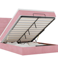 Ottoman-Bett mit Matratzen Rosa 140x200 cm Samt