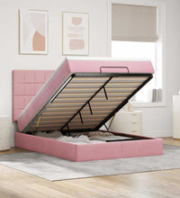 Ottoman-Bett mit Matratzen Rosa 140x200 cm Samt