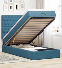 Ottoman-Bett mit Matratzen Dunkelblau 80x200 cm Samt