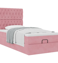 Ottoman-Bett mit Matratzen Rosa 80x200 cm Samt