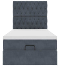 Ottoman-Bett mit Matratzen Dunkelgrau 90x190 cm Samt