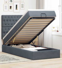 Ottoman-Bett mit Matratzen Dunkelgrau 90x190 cm Samt