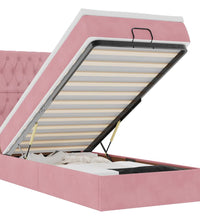 Ottoman-Bett mit Matratzen Rosa 90x190 cm Samt