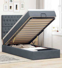 Ottoman-Bett mit Matratzen Dunkelgrau 100x200 cm Samt