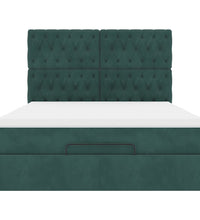 Ottoman-Bett mit Matratzen Dunkelgrün 140x200 cm Samt
