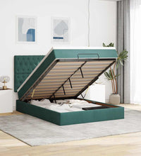 Ottoman-Bett mit Matratzen Dunkelgrün 140x200 cm Samt