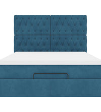 Ottoman-Bett mit Matratzen Dunkelblau 140x200 cm Samt