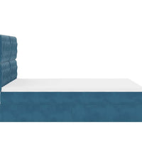 Ottoman-Bett mit Matratzen Dunkelblau 140x200 cm Samt
