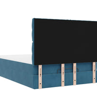 Ottoman-Bett mit Matratzen Dunkelblau 140x200 cm Samt