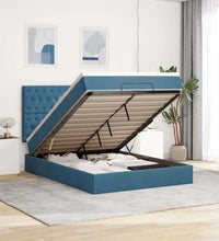 Ottoman-Bett mit Matratzen Dunkelblau 140x200 cm Samt