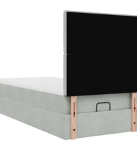 Ottoman-Bett mit Matratzen Hellgrau 80x200 cm Samt