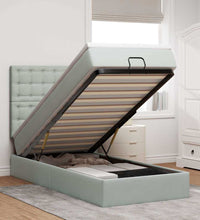 Ottoman-Bett mit Matratzen Hellgrau 80x200 cm Samt