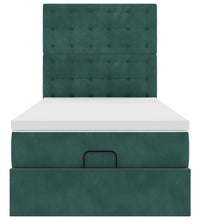Ottoman-Bett mit Matratzen Dunkelgrün 80x200 cm Samt
